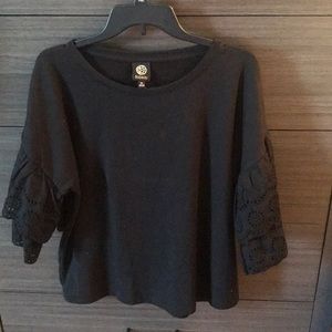Black ruffled top